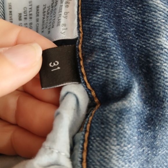 Distressed Boot Cut Jeans, Size 31 Bridge By Gly - Picture 11 of 11